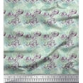 thumbnail image 1 of Soimoi Cotton Cambric Fabric Leaves & Rose Flower Print Fabric by the Yard 56 Inch Wide, 1 of 1