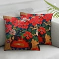 thumbnail image 3 of Vintage Red Geranium Flowers Blooming America Flag Decorative Throw Pillow Covers Antique Oil Lamp Bee Retro Rustic Pillowcase  Home Decor Cushion Cover, 3 of 7