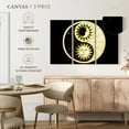 thumbnail image 4 of Elephant Stock Sun And Moon Yin Yang Wall Art - Horizontal Multi Panel Canvas - Living Room Wall Decor - Wellness Multi Panel - Black And Beige Decor - 23" x 14", 4 of 4