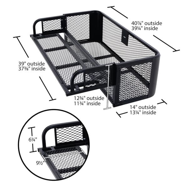 Black Widow Deluxe Steel Mesh ATV Rear Drop Cargo Basket
