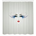thumbnail image 3 of Ambesonne Eyelash Shower Curtain, Dreamy Eyes Red Lips, 69"Wx84"L, Multicolor, 3 of 3
