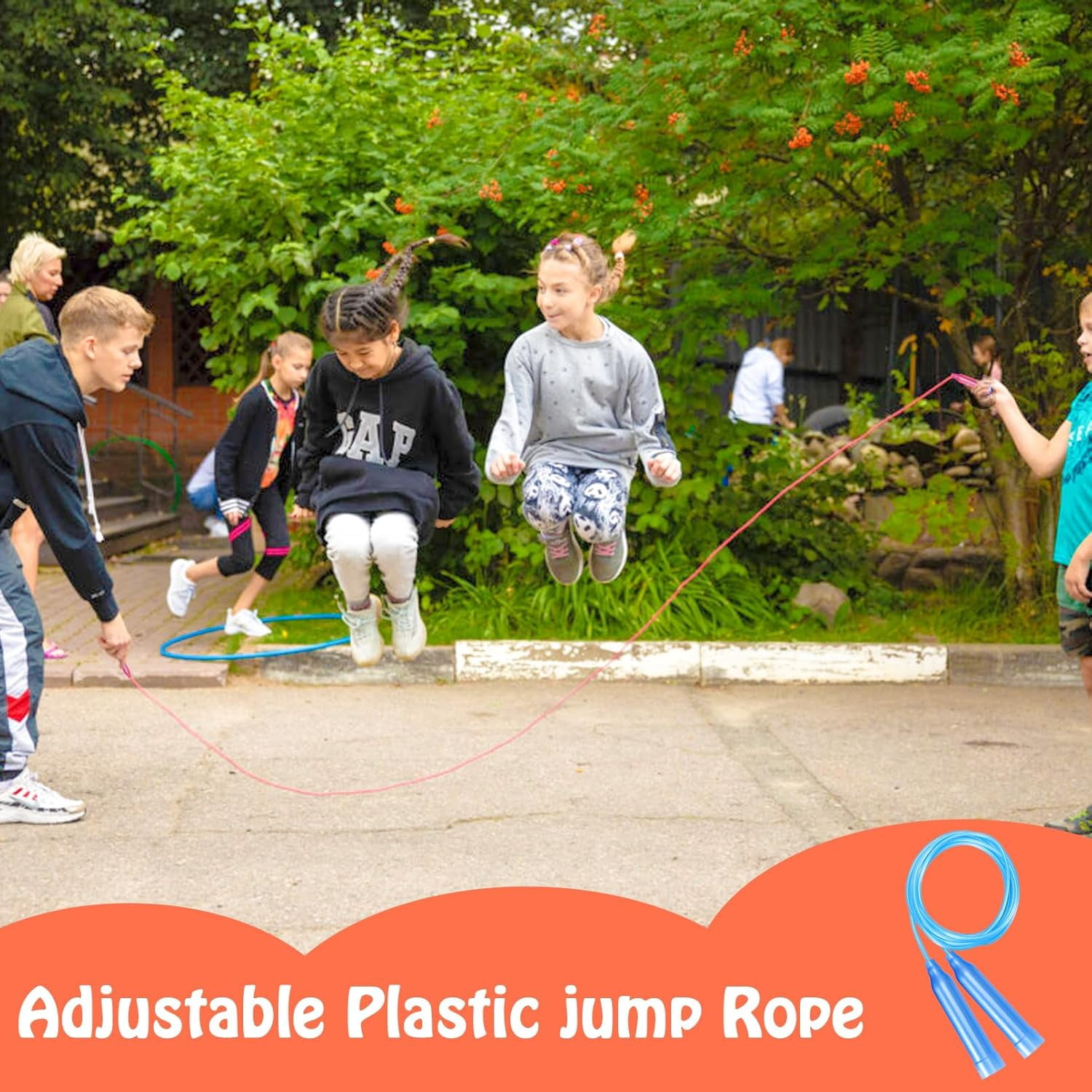 50 Pcs Kids Jump Rope Set, Colorful Skipping Ropes, 7.3 ft Plastic Jump Ropes, Adjustable Skipping Rope, Jump Ropes for Kids Party Favors, Outdoor Fun Exercise Fitness Activity