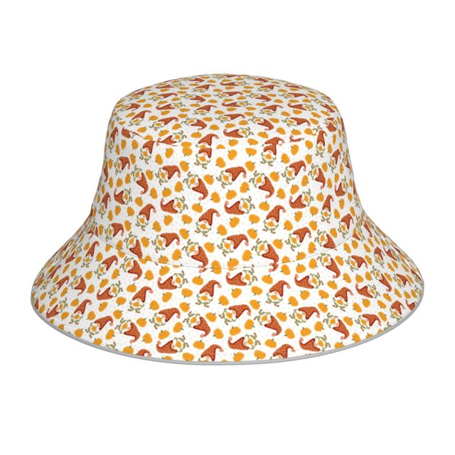 Fotbe Gnomes Autumn Sombrero Tipo Pescador con Estampado – Sombrero de Sol de Algodón de Moda para Playa, Golf, Pesca