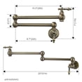 thumbnail image 6 of Wowow Wall Mounted Pot Filler with 2-Handles Double Joint Swing Arm in Antique Bronze, 6 of 6