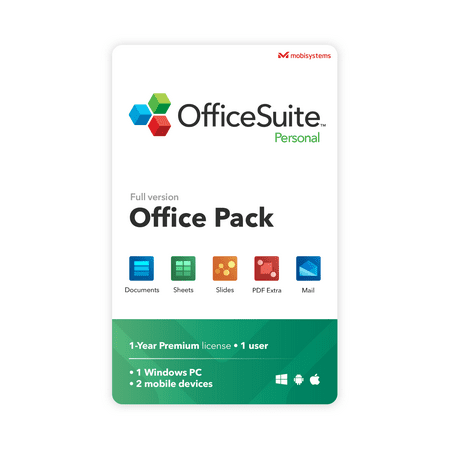 Adobe Premiere Video OfficeSuite Personal Compatible with Microsoft® Office Word Excel & PowerPoint® and Adobe PDF for PC Windows 10 8.1 8 7 - 1-year license, 1 user ()