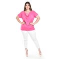 thumbnail image 4 of Blusa con encaje y escote drapeado Roman Fashion /Tallas Extras, 8046 (Fiusha) fucsia 38, 4 of 5