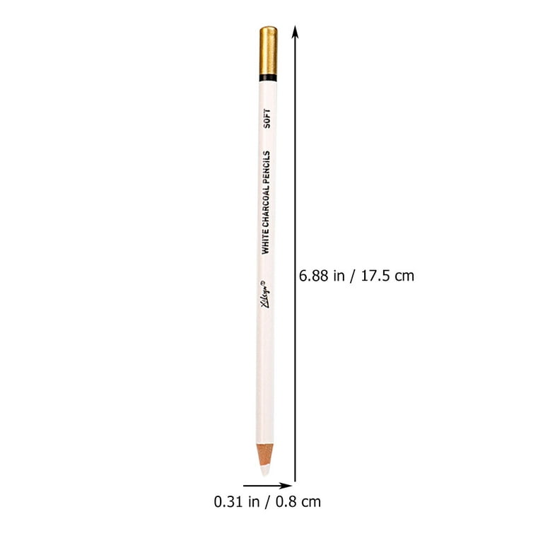 6pcs White Charcoal Pencils Sketch White Pencils Drawing Pencils Sketching Pencils, Size: 17.5X0.8cm