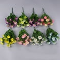 thumbnail image 6 of 15 Heads/Bouquet Artificial Flowers Plastic Fake Plants Wedding Garden In/Outdoor Decor, 6 of 7