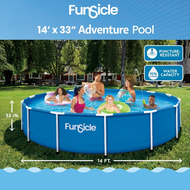 Funsicle 14ft Adventure Above Ground Metal Frame Swimming Pool