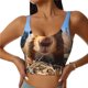 thumbnail image 1 of Fotbe Close-Up Curious Squirrel Sujetador Deportivo Largo sin Aros para Mujer con Almohadillas y Soporte Medio, Transpirable y Absorbente, Camiseta Tipo Chaleco o Tank Top-Small, 1 of 8