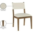 thumbnail image 3 of Meridian Furniture Avon Cream Linen Textured Fabric Dining Side Chair, Set of 2, 3 of 13