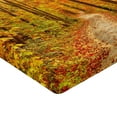 thumbnail image 2 of Fall Fitted Sheet, Deciduous Trees Seasonal Leaves Pathway Wilderness Woodland Image, Decorative Soft Bedding All-round Elastic Pocket, King Size, Orange Pale Green Brown, by Ambesonne, 2 of 3