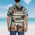 thumbnail image 3 of Lsque Vintage Art Butterfly Flower pattern Hawaiian Shirt for Men, Unisex Summer Beach Casual Short Sleeve Button Down Shirts-Medium, 3 of 9