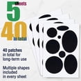thumbnail image 7 of 40pcs Black Patch for Clothing Repair, Clothes Patches Self Adhesive, NOGIS Fabric Patches Stick On Patches Tape for Coat Clothing Tent Sleeping Bags Ski Pants Holes Fixing Round, 7 of 7
