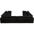 thumbnail image 5 of Maklaine Contemporary Black Velvet Down Filled Modular Sectional Sofa, 5 of 8