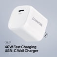 thumbnail image 3 of Powertek 40W Bundle in White, with USB-C PD Wall Charger & 5ft USB-C to USB-C Cable, Complete Charging Solution, 3 of 4