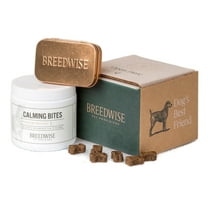 Breedwise Pet Provisions Calming Bites for Dogs, 60 Count with Carrying Tin, Anxiety and Stress Reducing Hickory Bacon Flavored Dog Treats