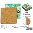 thumbnail image 4 of Inkdotpot Set of 6 Drink Coasters Easy Clean 4-inch SquareCoastersCork Base-Reusable- Quotes, 4 of 8