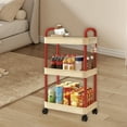 thumbnail image 3 of Utility Carts with Wheels, Plastic 3 Tier Rolling Cart for Kitchen, Office, Living Room, Bedroom Movable Storage and Organization, 3 of 6