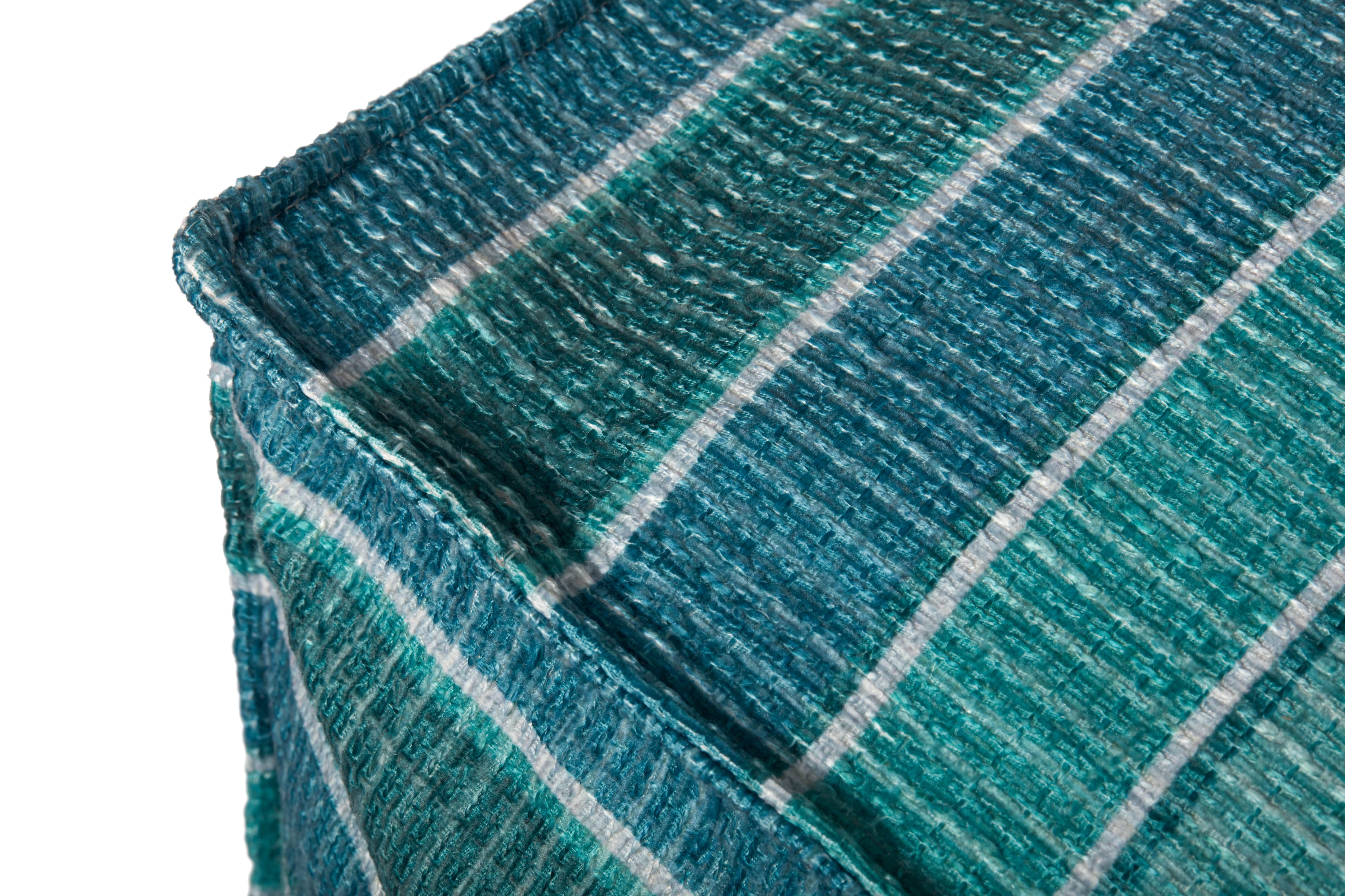 Loloi PF0010 Lagoon / Blue 24"W x 24"D x 13"H Pouf