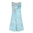 thumbnail image 7 of LTTVQM Spring Dresses for Girls Size 7-8 Sleeveless Floral Graphic Sundresses Comfy Round Neck Tank Dress Fashion Midi Dresses with Pockets Sky Blue 7-8, 7 of 7
