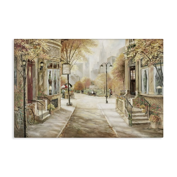 Stupell Industries French Country City Street Shopfronts Canvas Art, 24 x 16, by Ruane Manning