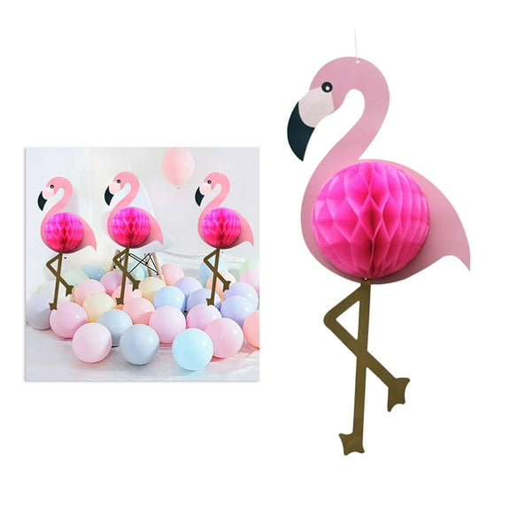 3 Pcs Hanging Flamingo Honeycomb Party Supplies Paper Honrycomb Decor Decorations for Dorm
