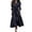 Black, variant on Women's Button Down T-Shirt Dress Casual High Low V Neck Loose Long Dress with Belts Black 2XL