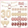 thumbnail image 3 of 30th Birthday Decorations for Girls, Retro Pink Balloons, 30th Birthday Banner, Triangle Flag Banner, 30th Birthday Balloons, Rose Gold White Sand Nude Balloon Set, 3 of 7