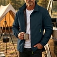 thumbnail image 2 of PNTUTB Men's Full Zip Stand Collar Jacket Solid Color Long Sleeve Windbreaker Casual Lightweigh Waterproof Comfort Outdoor Sporty Coat with Pockets, 2 of 7