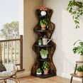 thumbnail image 4 of Tribesigns 5-Tier Corner Shelf, Freestanding Display/Storage Rack, Rustic Brown & Black, 4 of 8