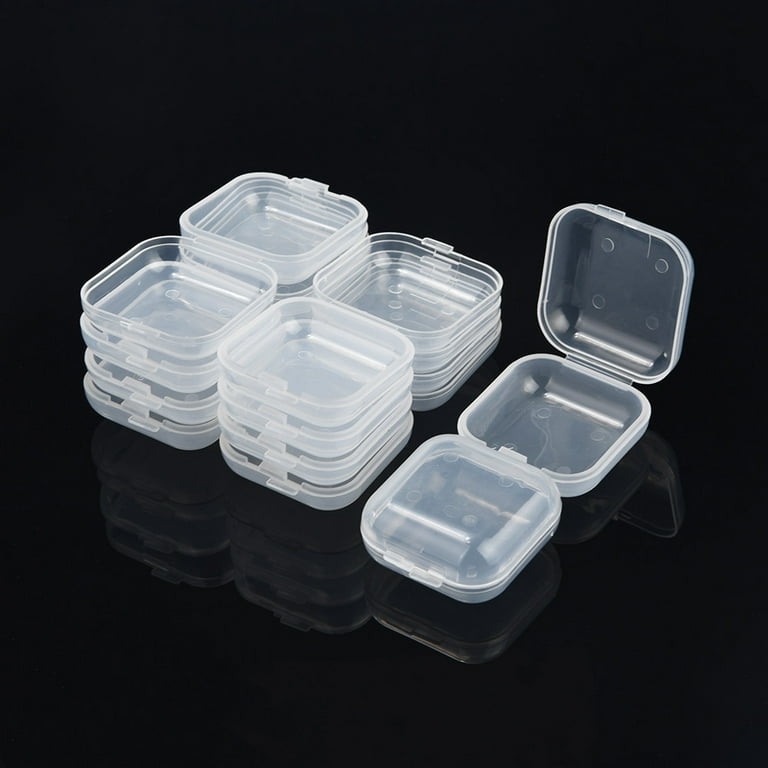 10 Pcs Clear Small Storage Box Plastic Transparent Container with Lid  Organizer