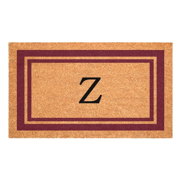 Calloway Mills Burgundy Border 18" x 30" Monogram Outdoor Doormat (Letter Z)