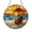 Acrylic 3.5 Inch, variant on Sunset Beach Scene Stained Glass Suncatcher Window Hanging, Adirondack Chair and Umbrella by the Ocean Round Glass Art Panel, Coastal Vibes Window Decor, Decorative Hanging Ornament for Home