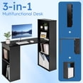 thumbnail image 6 of 48" Computer Desk with 4-Tier Bookcase, Modern Reversible Home office Desk Writing Desk for Small Spaces, Black, 6 of 10