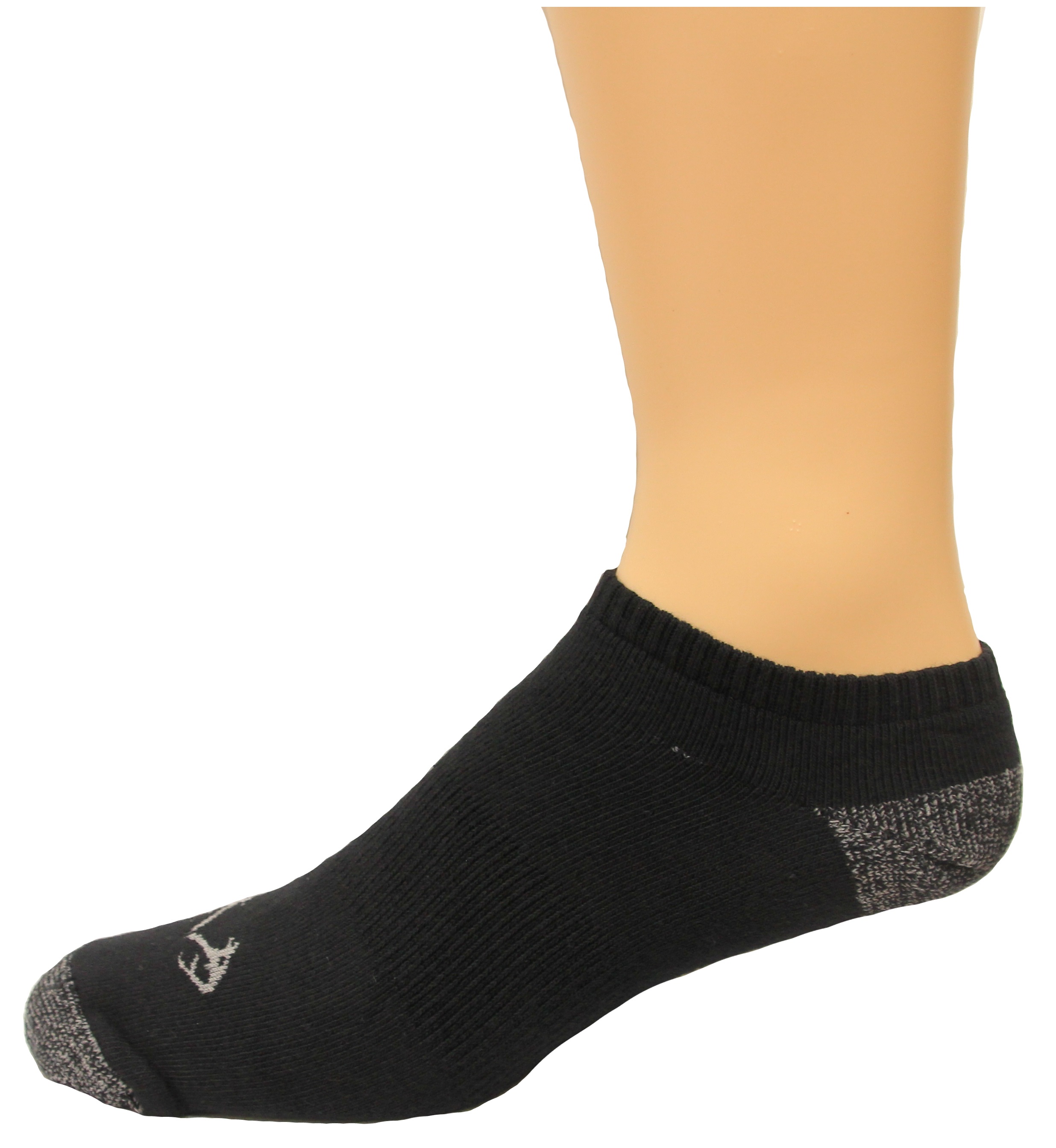 RealTree Men's No Show Socks, 3 Pair, Large (M 913), Black