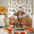 thumbnail image 3 of Scottish Highland Cattle Shower Curtain for Bathroom, Country Autumn Pumpkin Corn Waterproof Shower Curtains Washable Quick Dry with Hooks Bathtub Curtains 60x72 IN, 3 of 6