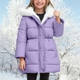 thumbnail image 6 of newwalpole Girls Winter Coats Hooded Sherpa Lined Lightweight Jacket Thick Warm Puffy Waterproof Windproof Cotton Shiny Jackets Light Purple for Size 7-8 Years, 6 of 6