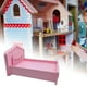thumbnail image 4 of Cama de casa de muñecas, muebles de casa de muñecas en miniatura, decoración de casa de muñecas, escena de bricolaje, cama pequeña rosa, 4 of 5