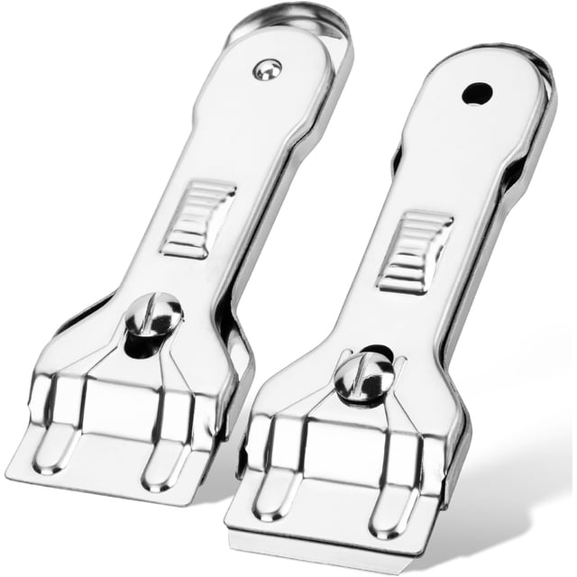 Bates- Metal Razor Blade Scraper Tool, 2 Pack, Carbon Steel Blades, Stainless Steel Body, Heavy-Duty Cleaning Razor Scraper Tool