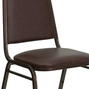 Flash Furniture Hercules Series Adult Size Trapezoidal Stacking Banquet Chair, Brown