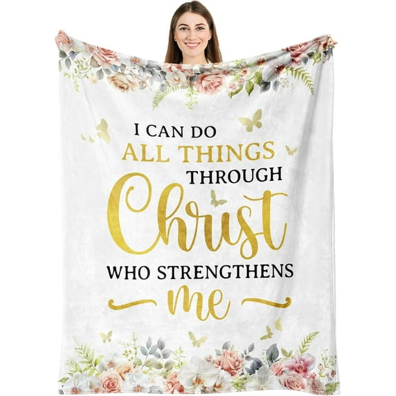 Christian Gifts for Women Faith, Gifts for Christian Women, Religious Gifts for Women Christian, Christian Women Christmas Birthday Gifts, Christian Religious Bible Verse Prayer Blanket 50"x60"