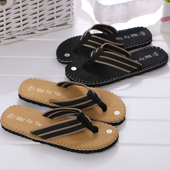 dgysar Men Summer Flip Flops Fashion Non-slip Breathable Sandals Yellow Black Size 40-44 for Outdoor Beach Pool Daily Casual Use Yellow 44