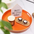 thumbnail image 2 of Orange Round Decorative Tray with Handles, 13" Versatile Serving Tray for Coffee Table, Ottoman, Ideal for Serving, Displaying, Organizing, 2 of 5