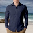 thumbnail image 2 of Kids Linen Button Down Shirts, Solid Long Sleeve Casual Tops for Spring & Summer, 3-14Y, 2 of 5