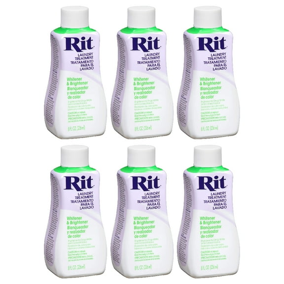 Rit Dye Laundry Treatment Whitener and Brightener 8 oz, 6 Pack