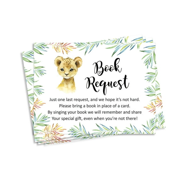 Inkdotpot 30Baby Cheetah Jungle Animals Baby Shower Book Request Cards Bring A Book Instead Of A Card Baby Shower Invitations Inserts Games