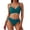 03 Blue, variant on Fewfanhot High Waisted Bikini Sets for Women Mid Waisted Bikini Set V Neck Curvy Bathing Suit Two Piece Supportive Modest Swim Suits 2026