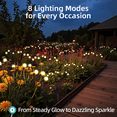 thumbnail image 6 of 64 LED Solar Lights Outdoor Waterproof, Firefly Garden Lights With Stakes, 8 Lighting Modes, Auto On/OFF, Timer, USB Charging, Decorative Swaying Fairy Lights For Yard, Lawn, Pathway Decor, 6 of 11