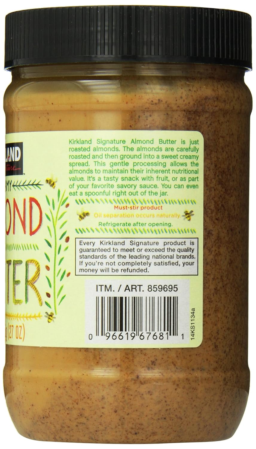 2 Pack | Kirkland Signature Creamy Almond Butter, 27 Ounce
